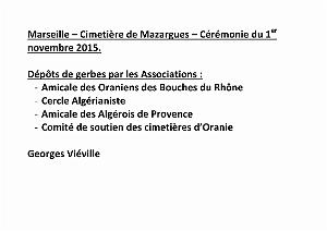 CEREMONIE DU 1 NOVEMBRE 2015 CIMETIERE DE MAZARGUES (1)